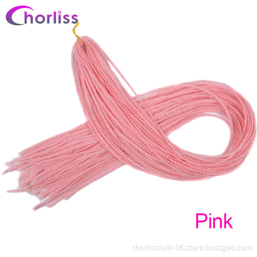 Straight Zizi Braids Crochet Box Braids Colored Synthetic Braiding Hair Extensions Blue Gray Brown Pink Blonde Crochet Hair 50g